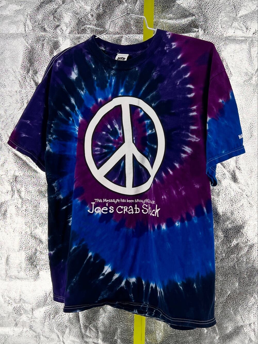 90s Tie Dye Joes Crab Shack Tshirt 1990s Vintage Double Sided Love Peace & Crabs
